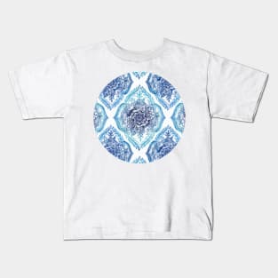 Indian Ink - in blues Kids T-Shirt